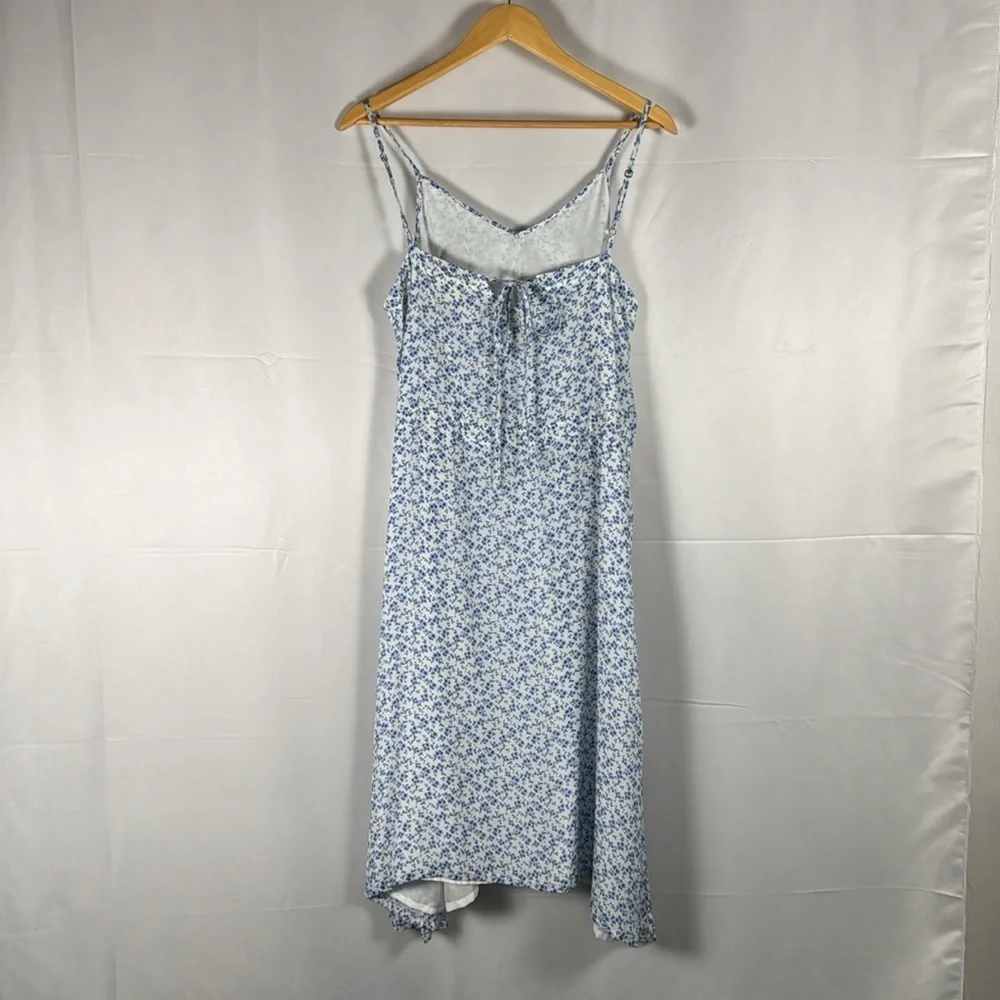 Reistor‎ Midi Dress MED Ditsy Floral Tie Waist Cupro Cottagecore Garden Prairie